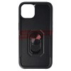 Husa iPhone 13, TPU+PC, Shockproof, Ring Stand, Neagra