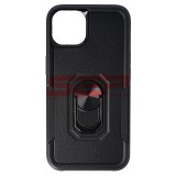 Husa iPhone 13, TPU+PC, Shockproof, Ring Stand, Neagra