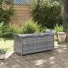VidaXL Bancă de depozitare cu pernă, gri, 138 cm, poliratan 45809