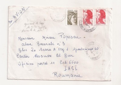 FD17 - Plic Circulat international Franta - Romania , 1982 foto