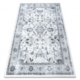 Covor Argent - W7040 Cadru, vintage gri si negru, 133x190 cm, Dreptunghi, Polipropilena