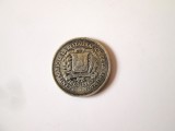 Rara! Republica Dominicana 10 centavos 1963 argint cu patina deosebita,moneda comemorativa:100 ani de la restaurarea republicii,di.18 mm,gr:2,45 grame
