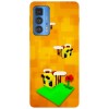 Husa compatibila cu Motorola Edge 20 model Minecraft Bees, Silicon, TPU, Viceversa, Transparent, Carcasa