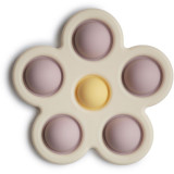 Mushie Pop-It Flower jucarie Soft Lilac/Pale Daffodil/Ivory 1 buc
