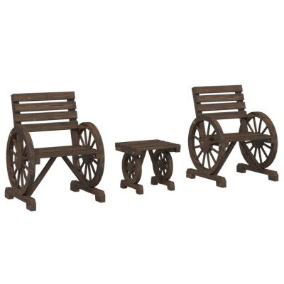 Set mobilier de gradina, 3 piese, lemn masiv de brad foto