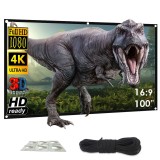 Ecran de proiecție anti-lumină Linomag&reg;, 100 inch, proiecție față/spate, format 16:9, 4K HD, ideal pentru interior și exterior, pliabil, gri metalizat