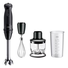 Mixer vertical Braun MQ50202M, 1000 W, 21 trepte viteza, Functie Turbo, Tocator 350 ml, Tel, Pahar gradat 600 ml, Negru