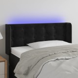 Gossi tablie de pat cu led, negru, 93x16x78/88 cm, catifea