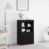 Cumpara ieftin Bufet cu lumini LED Stejar Negru 60x37x100 cm
