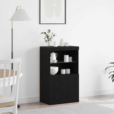 Bufet Negru 60 x 37 x 100 cm Lemn compozit foto