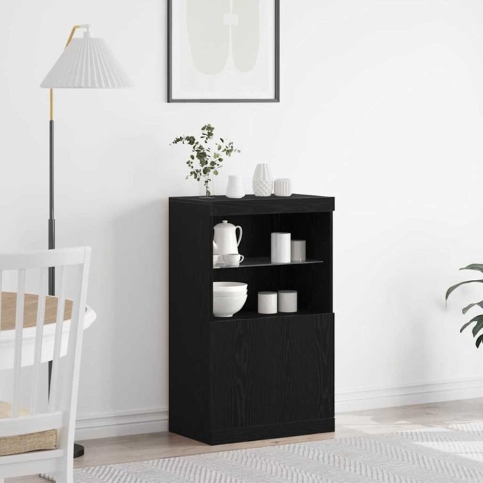 Bufet Negru 60 x 37 x 100 cm Lemn compozit