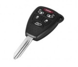 Set 2 bucati - Carcasa cheie Topautochei&amp;#174; compatibila cu Chrysler Dodge Jeep 6 butoane, suport baterie si folie parte electronica