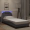 vidaXL Cadru de pat, Viana, cu LED fără saltea, gri, 80x200 cm 3213983