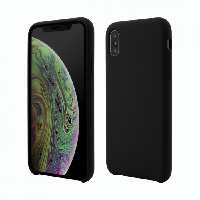 Husa Vetter pentru iPhone XS Max, Clip-On Soft Touch Silk Series, Negru