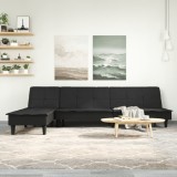 Cumpara ieftin Canapea extensibilă &icirc;n formă de L negru 255x140x70 cm textil
