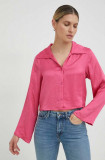 Cumpara ieftin American Vintage camasa femei, culoarea roz, cu guler clasic, regular