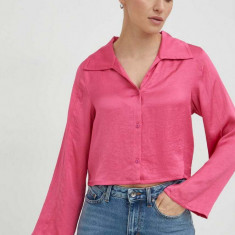 American Vintage camasa femei, culoarea roz, cu guler clasic, regular