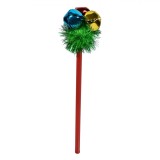 Creion Crăciun, Pompon Clopoței Metalici, Lungime 22cm, Multicolor, Oem