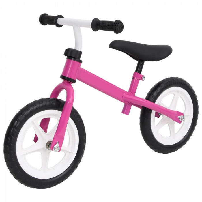 Bicicleta pentru echilibru 9,5 inci, cu roti, roz GartenMobel Dekor