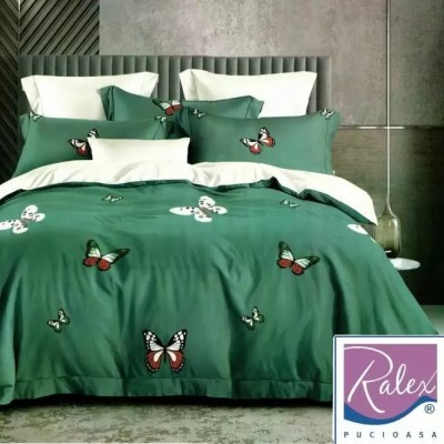 Lenjerie pat dublu,bumbac finet,6 piese,cearceaf normal 220x240cm, cearceaf pilota 200x220cm, 2 fete de perna 50x70, 2 fete de perna 70x70-AZ-033 foto