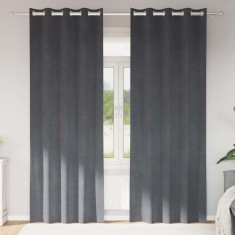 vidaXL Perdele cu perdele 2 pcs Gri deschis 140 x 225 cm Catifea 4107285