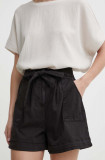 Protest pantaloni scurti Prtemma femei, culoarea negru, neted, high waist, 2614943