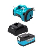 Cumpara ieftin Compresor aer 18V Li-ion, SAS+ALL,10 bar, cu acumulator 4Ah si incarcator inclus, pompat anvelope, mingi si saltele gonflabile, Dedra