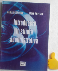 Introducere in stiinta administrativa Alina Profiroiu, Irina Popescu foto