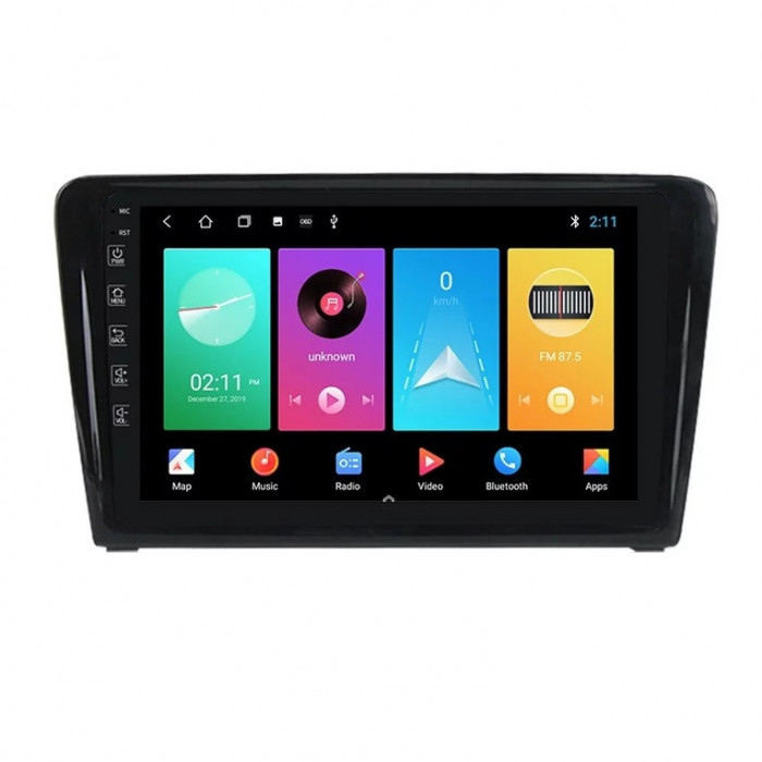 Navigatie Auto Multimedia cu GPS Skoda Rapid (2013 - 2018), Android, Display 9 inch, 2GB RAM +32 GB ROM, Internet, 4G, Aplicatii, Waze, Wi-Fi, USB, Bl
