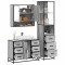 vidaXL Set mobilier de baie, 3 piese, gri sonoma, lemn prelucrat 3301173