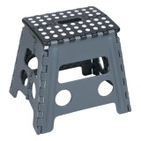 Taburet Pliabil din Plastic Gri Negru - Portabil, CMCLASS
