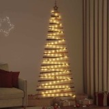 VidaXL Brad de Crăciun cu 130 LED natural 210 cm lemn masiv de frasin 42020262