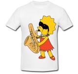 Tricou &quot; Lisa Simpson sings the saxophone &quot;