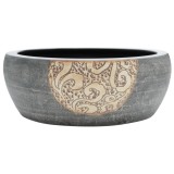 Cumpara ieftin Lavoar de blat, negru si maro, rotund, &Phi;41x14 cm, ceramica