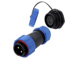 Conector Circular Tată-Mamă 2 PIN 3A IP67 500V Lipire, CONNFLY