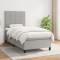 vidaXL Pat box spring cu saltea, gri deschis, 100x200 cm, textil 3141753