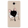 Husa silicon pentru Huawei Enjoy 7 Plus, Th Black Cat In Hands