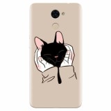Husa silicon pentru Huawei Enjoy 7 Plus, Th Black Cat In Hands