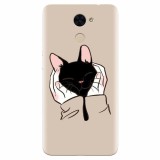 Husa silicon pentru Huawei Y7 Prime 2017, Th Black Cat In Hands