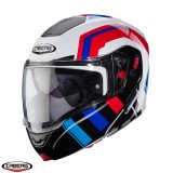 Cumpara ieftin Casca modulabila pentru scuter - motocicleta (flip-up) Caberg model Horus X Road M6 alb/rosu/albastru lucios Pinlock ready &ndash; lentila Pinlock inclusa L