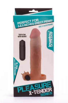 Pleasure X-Tender - Prelungitor pentru penis cu vibrații, 20 cm foto