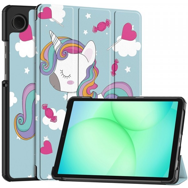 Husa pentru Samsung Galaxy Tab A11 / Tab A9, Techsuit, FoldPro Unicorn New Model, Multicolor