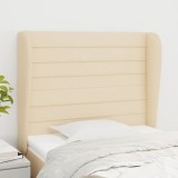 VidaXL Tăblie de pat cu aripioare, crem, 103x23x118/128 cm, textil 3118091