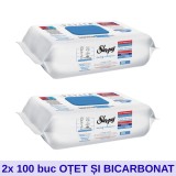 Set 2x 100 Servetele umede curatenie cu Oțet și Bicarbonat, Sleepy Bleach Additive, antibacteriene, pentru suprafete multiple
