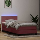VidaXL Pat box spring cu saltea, roz, 80x220 cm, catifea 3316910