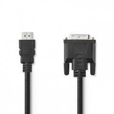 Cablu HDMI - DVI-D 24+1 pin tata 2m negru Nedis foto