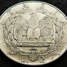 Moneda istorica 2 LIRE - ITALIA FASCISTA, anul 1940 *cod 1743 A - MAGNETICA!