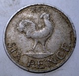 Moneda Malawi 6 Pence 1964, KM#1, Cu-Ni-Zn, 2.79g - Numismatica