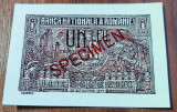 REPRODUCERE bancnota specimen 1 leu 1937 Romania