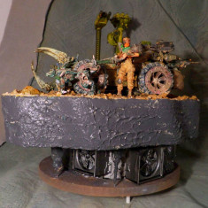 Diorama sci-fi fantasy vehicul figurina câine robot distropie 70mm unicat hellS